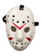 Maske Jason Kırmızı Şeritli Beyaz