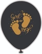 18'' Cinsiyet Balonu Ayaklı Girl Boy Gold Baskılı