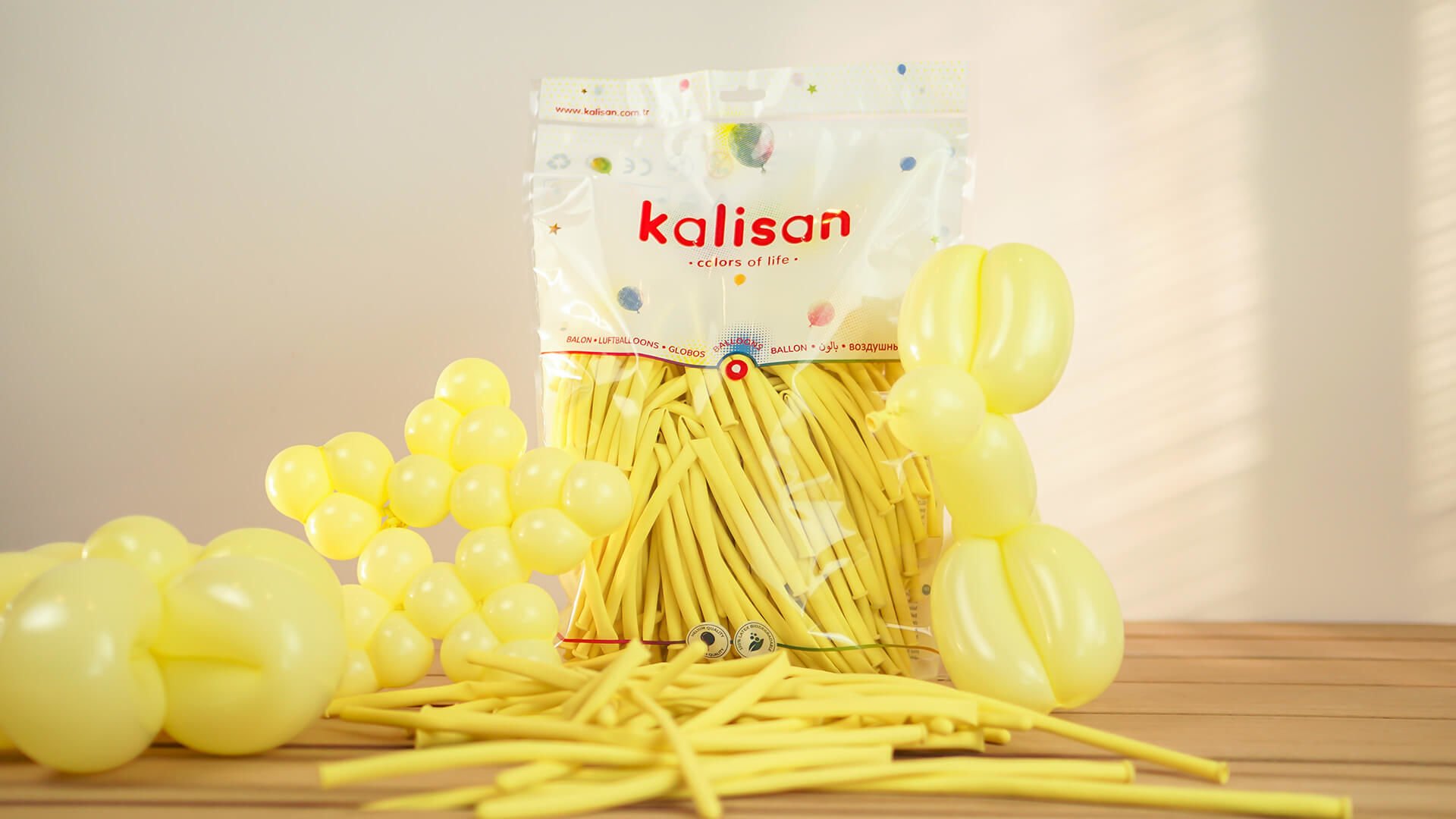 Kalisan Sosis Balon Makaron Sarı 100 Adet