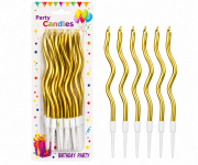 İnce Mum 16 cm Dalgalı Gold Mum 12'li
