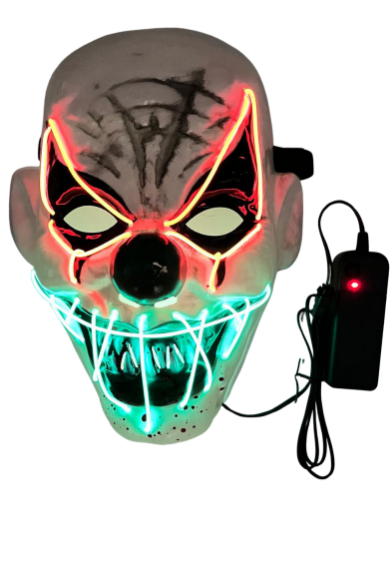Maske Neon Işıklı Joker Turuncu Yeşil