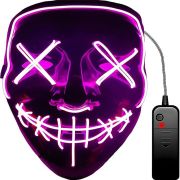 Maske Vendetta Neon Fuşya Işıklı