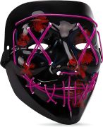 Maske Vendetta Neon Fuşya Işıklı