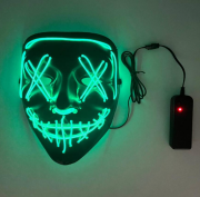 Maske Vendetta Neon Yeşil Işıklı