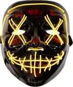 Maske Vendetta Neon Sarı Işıklı