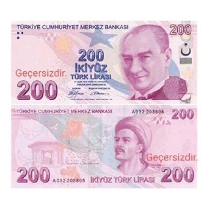 Kağıt Para Oyuncak 100'lü  200 TL