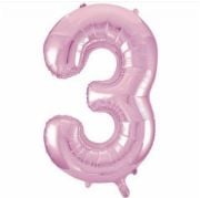 3 Rakam 40'' Açık Pembe Folyo Balon