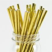 Kağıt Pipet Parlak Gold
