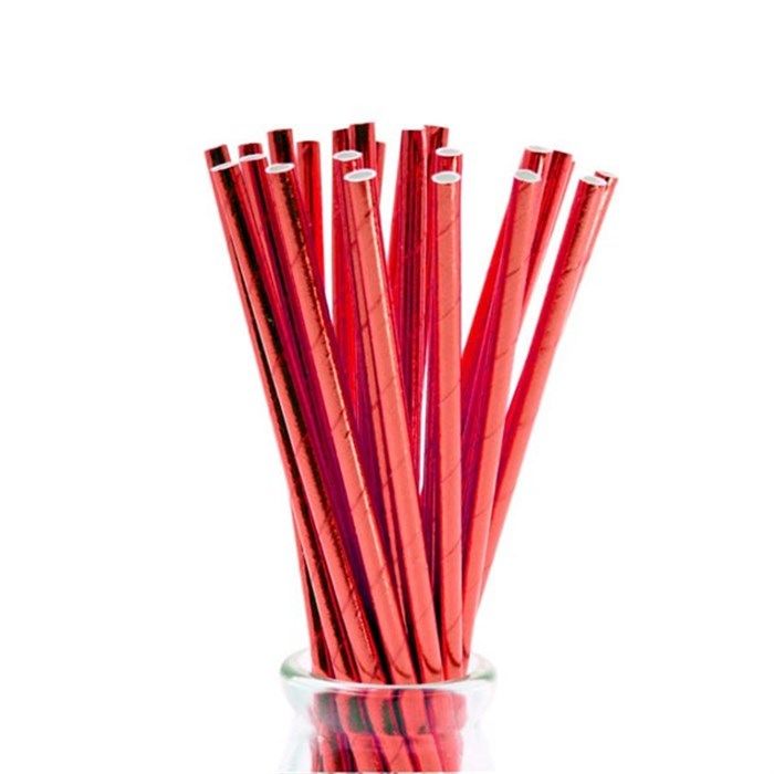 Kağıt Pipet Parlak Kırmızı