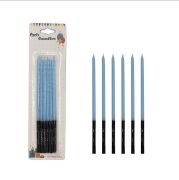 Mum İnce Kalem Model Makaron Mavi 15 Cm 6'lı