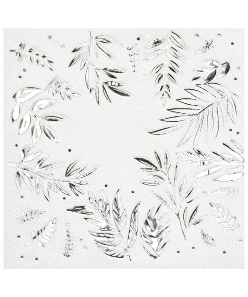 Kağıt Peçete Varaklı Yaprak Model Gümüş 20 Parça