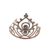 Taç Metal Taşlı Prenses İşlemeli Lüks Rose Gold