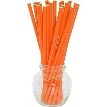 Kağıt Pipet Düz Turuncu