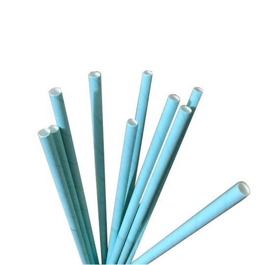 Kağıt Pipet Düz Mavi