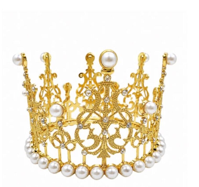 Pasta Tacı Metal İncili 12 Cm Gold Renk