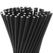 Kağıt Pipet Düz Siyah