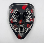 Maske Vendetta Neon Mavi-Yeşil Işıklı