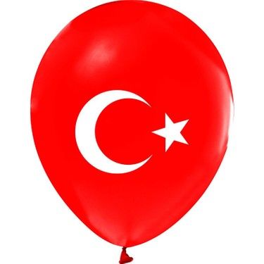 10'' GEMAR TÜRK BAYRAK BASKILI BALON 100 ADET