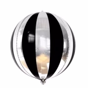 Siyah Gümüş Disko Topu Folyo 22'' 0982