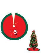 Yılbaşı Çam Ağaç Örtüsü Keçe Kırmızı Figürlü 90 Cm