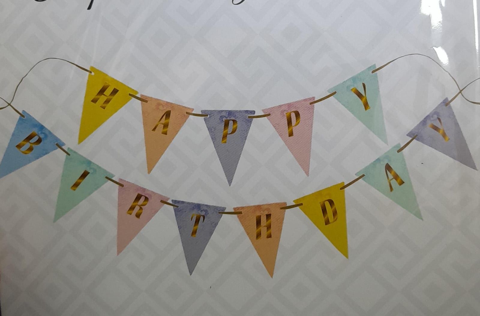 Renkli Happy Birthday Üçgen Flama