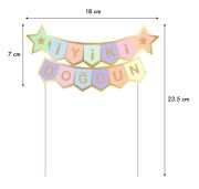 İyiki Doğdun Makaron Renkli Gold Pasta Üzeri Banner Kürdan