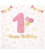 Kağıt Peçete Varaklı 1 Yaş Pembe 20 Parça