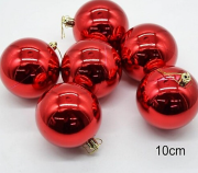 Yılbaşı Top Süs 6'lı 10 Cm Kırmızı 4204