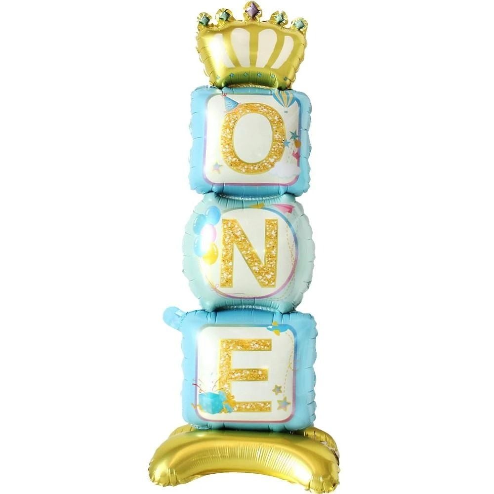 Ayaklı ONE Mavi Folyo Balon 34*108 cm