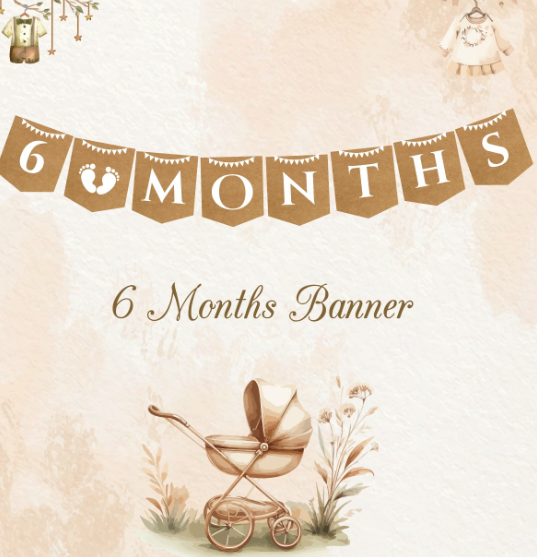 6 Months Kraft Beyaz Banner