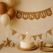 6 Months Kraft Beyaz Banner