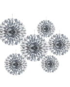 Yelpaze Süs Gümüş 6'lı