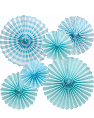 Yelpaze Süs Mavi 6'lı