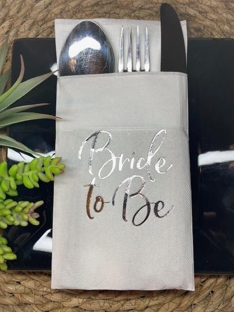 Bride To Be Gümüş 12'li Cepli Peçete