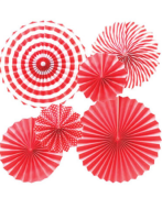 Yelpaze Süs Kırmızı 6'lı