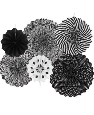 Yelpaze Süs Siyah 6'lı