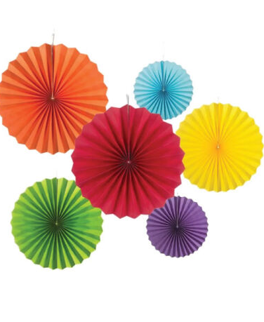 Yelpaze Süs Renkli 6'lı