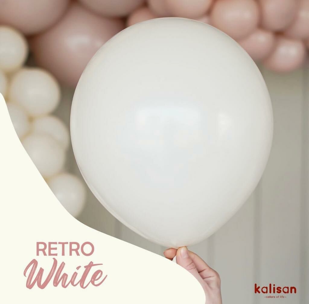 Kalisan 12'' Retro White 100'lü Balon