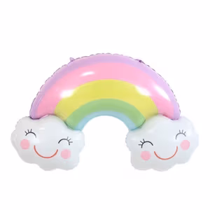 Gülen Bulutlu Gökkuşağı folyo Balon 90-60 Cm 4578
