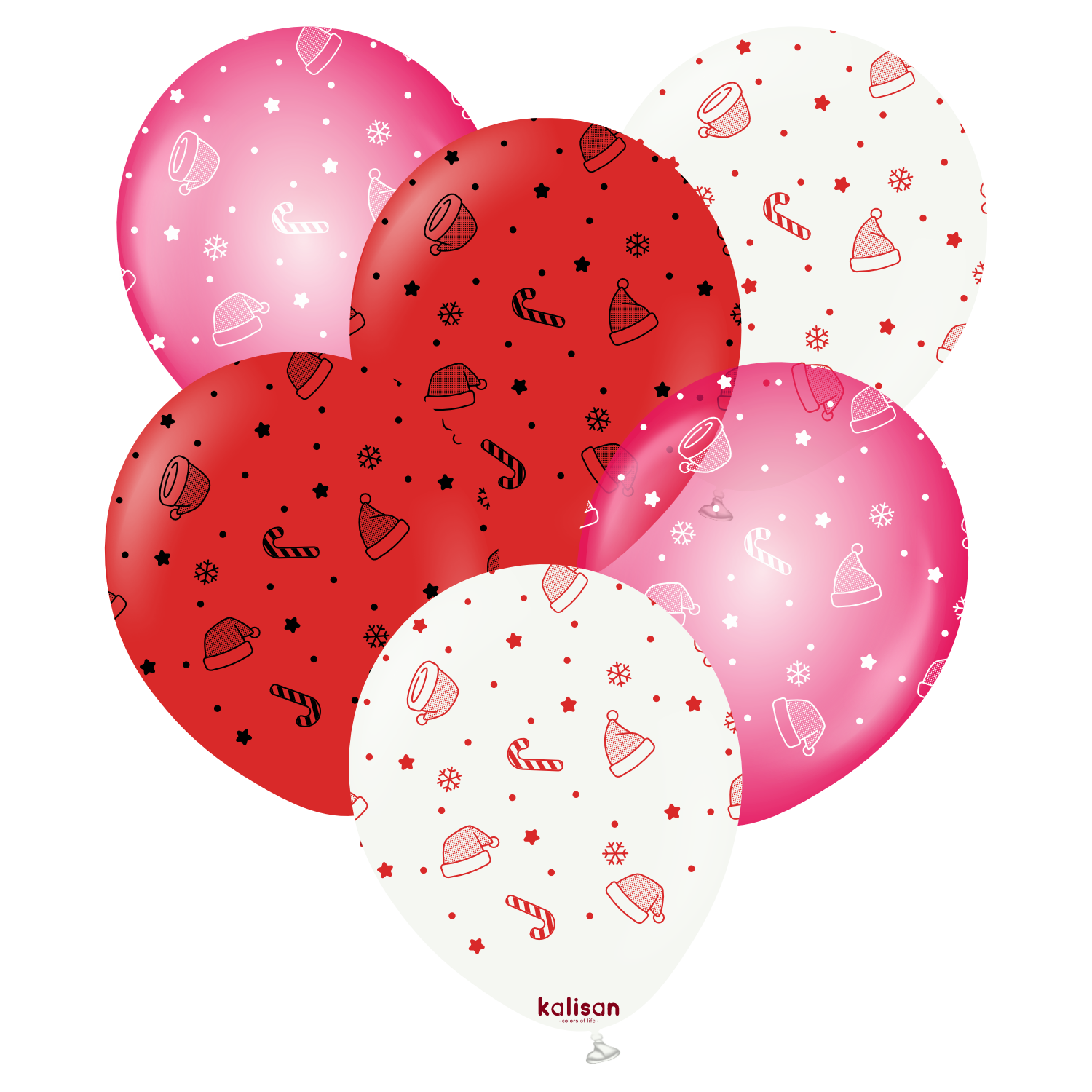 Yılbaşı Temalı Christmas Pattern Mix 12'' 25'li Baskılı Balon