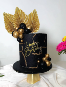 Pasta Üstü Dekor Çubuk Yaprak Varaklı Altın 2 Parça