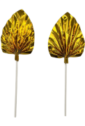 Pasta Üstü Dekor Çubuk Yaprak Varaklı Altın 2 Parça