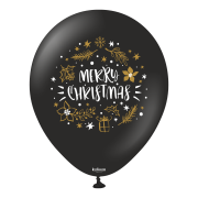 Yılbaşı Temalı Merry Christmas Black / White Mix 12'' 25'li Baskılı Balon