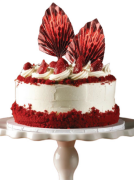 Pasta Üstü Dekor Çubuk Yaprak Varaklı Kırmızı 2 Parça