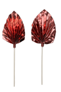 Pasta Üstü Dekor Çubuk Yaprak Varaklı Kırmızı 2 Parça