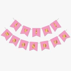 Pembe Gold Yaldızlı Banner