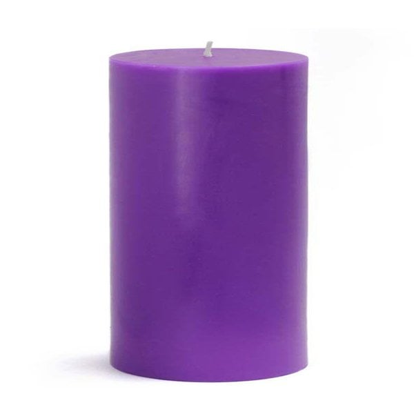 Silindir Mum - Kokusuz - Mor Renk - 6*8 cm