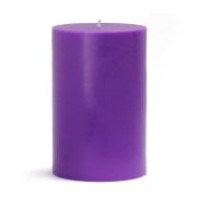 Silindir Mum - Kokusuz - Mor Renk - 6*8 cm