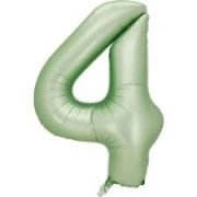 4 Rakam 40'' Açık Yeşil Folyo Balon