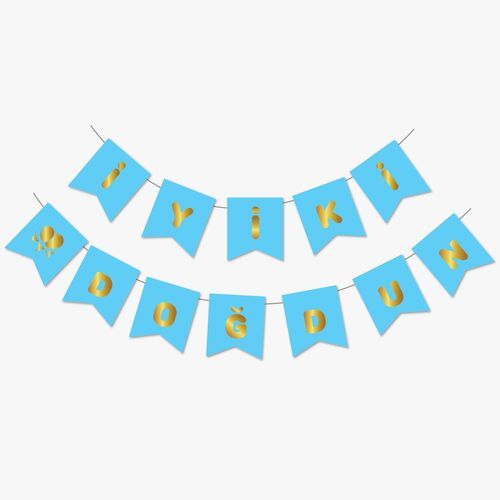 Mavi Gold Yaldızlı Banner